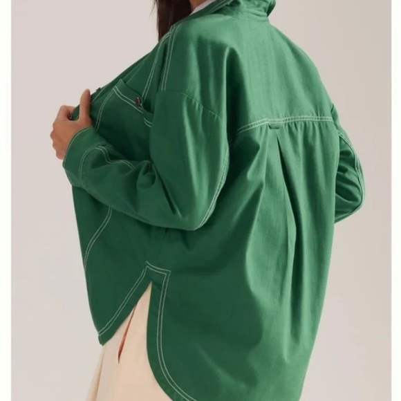 Anthropologie Pilcro Oversized Denim Shirt. Size L. NWT. - Picture 2 of 5